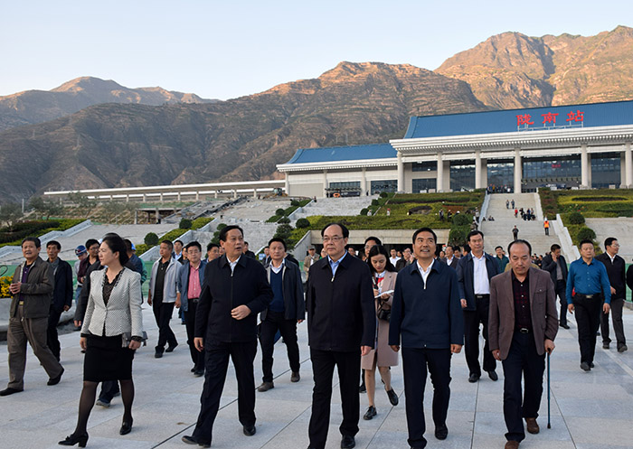 全國、省市政協(xié)委員體驗(yàn)蘭渝鐵路、視察階州廣場