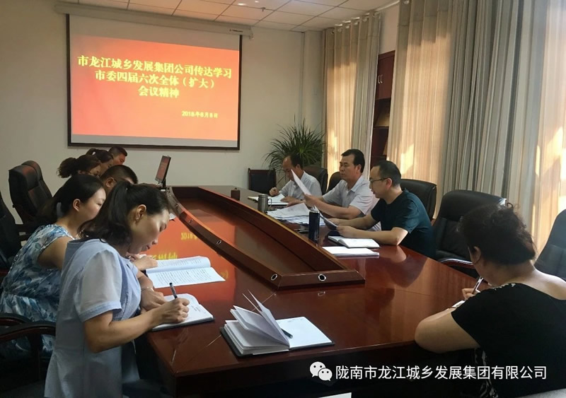 市龍江城鄉(xiāng)發(fā)展集團公司傳達學(xué)習(xí)市委四屆六次全體(擴大)會議精神