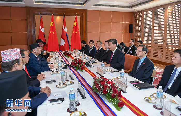 習(xí)近平會見尼泊爾共產(chǎn)黨聯(lián)合主席普拉昌達